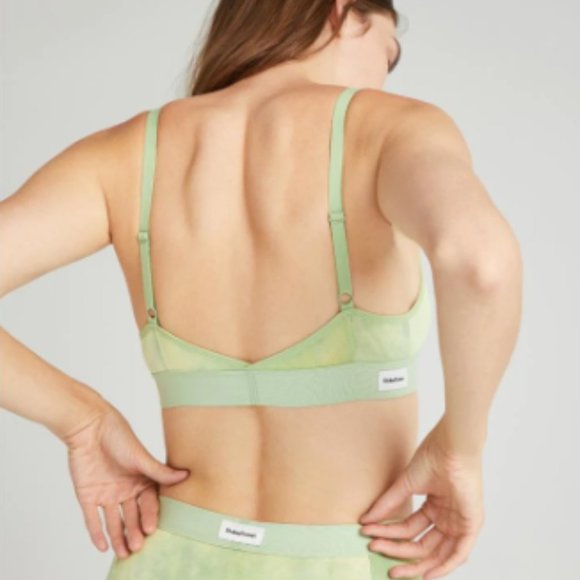 Free People RicherPoorer Classic Bralette, Green Storm - Picture 3 of 5